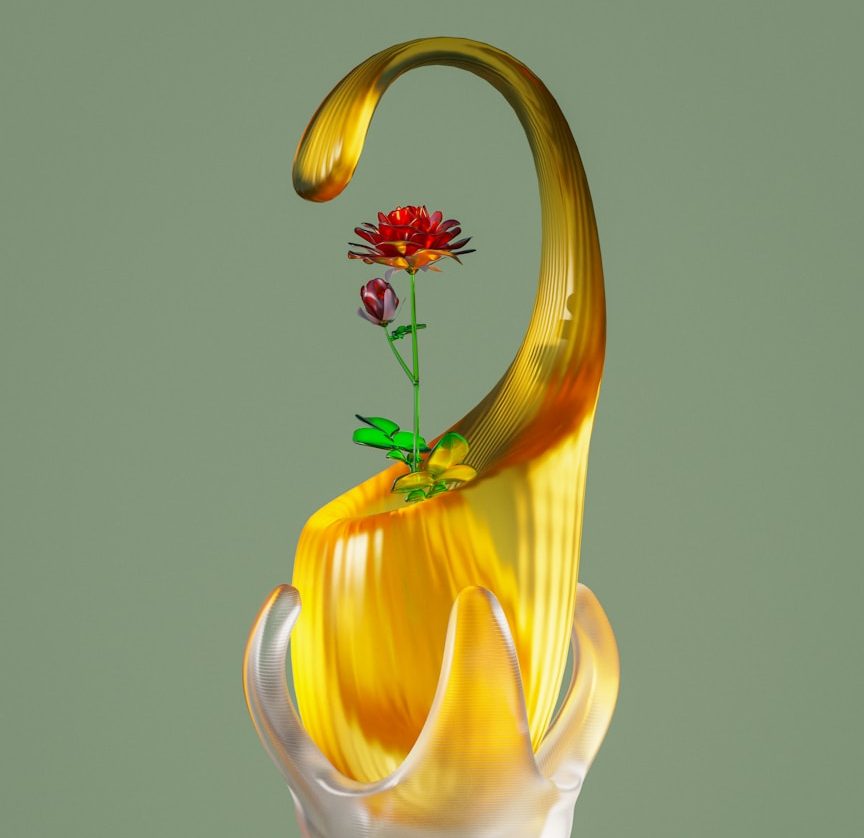 Fließendes ätherisches Öl mit Blüte als Symbol für die natürliche Kraft und Anwendung ätherischer Öle in der Aromaberatung