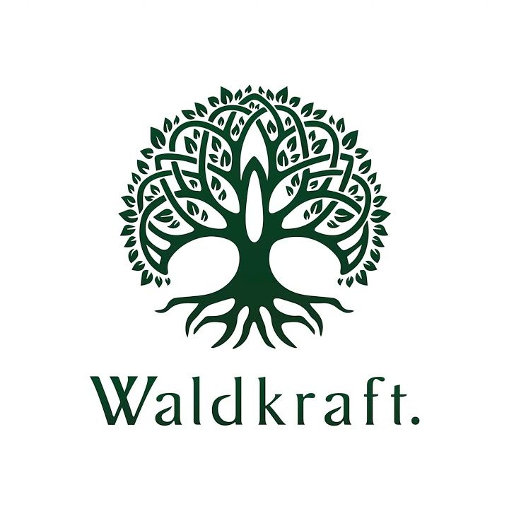 Logo Waldkraft mit Baum als Symbol für hochwertige natürliche Produkte für Tier und Mensch